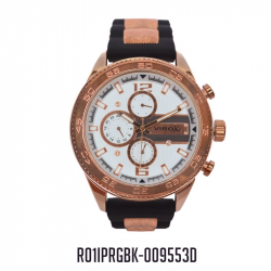 RELOJ VIROX MULTIFUNCIONAL HOMBRE NEGRO/ORO ROSA PULSO EN SILICONA