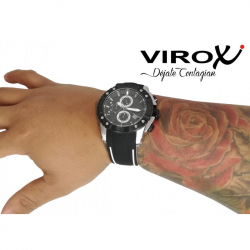 RELOJ VIROX EN ACERO DE HOMBRE CRONÓGRAFO NEGRO/PLATEADO