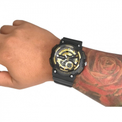 RELOJ VIROX DUALTIME ANALOGO-DIGITAL PULSO ADICIONAL NEGRO/DORADO