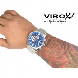 RELOJ VIROX HÉLICE CRONÓGRAFO EN ACERO HOMBRE PLATEADO/AZUL