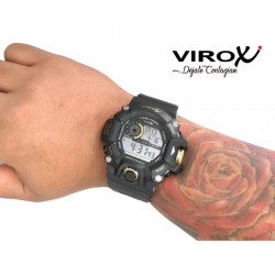 RELOJ VIROX DIGITAL SPORT WATCH PULSO ADICIONAL NEGRO/DORADO