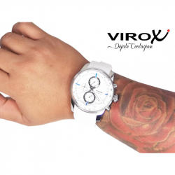 RELOJ VIROX BISEL INTERNO MULTIFUNCIONAL BLANCO/AZUL