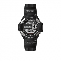 RELOJ VIROX DIGITAL HOMBRE NEGRO/PLATEADO PULSO ADICIONAL