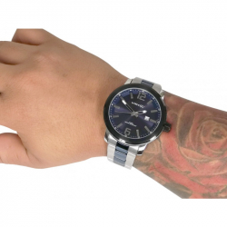 RELOJ VIROX EN ACERO DE HOMBRE ANALOGO CON CALENDARIO PLATEADO/AZUL