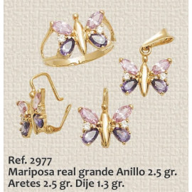 JUEGO DE ANILLO, ARETES Y...