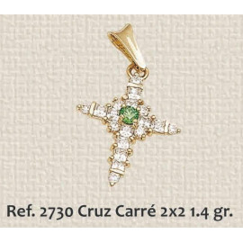 DIJE CRUZ CARRÉ 2X2 EN ORO...